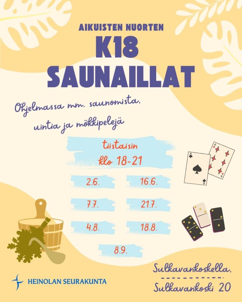 Aikuisten nuorten K18 saunaillat.