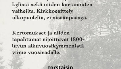 Ilmoitus Warpeniusten sukua Tiisilästä Taipaleelle torstaiopastuksesta Vanhalla hautusmaalla